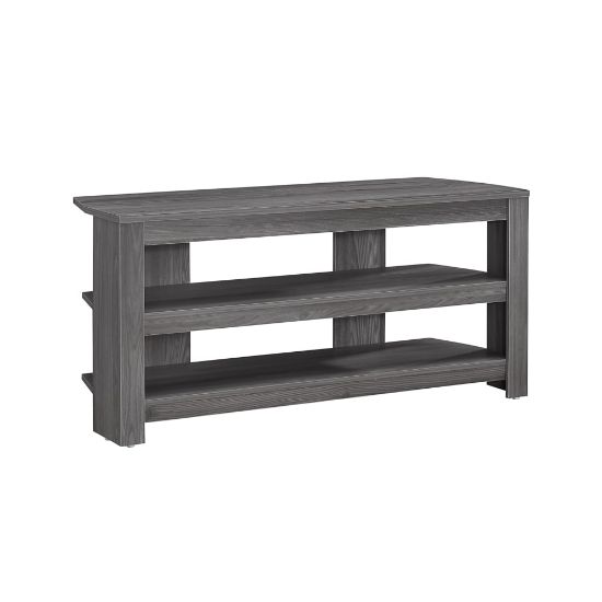 Picture of Monarch Specialties TV Stand, 3-Shelf, For Flat-Panel TVs Up To 40in, Gray