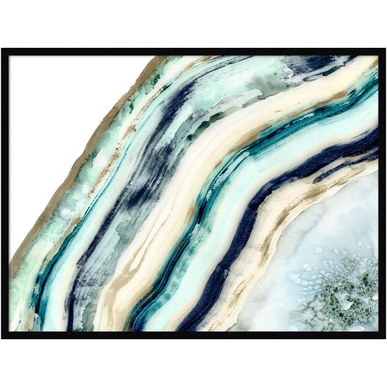 Picture of Amanti Art Teal Agate by Amy Lighthall Wood Framed Wall Art Print, 41inW x 31inH, Black