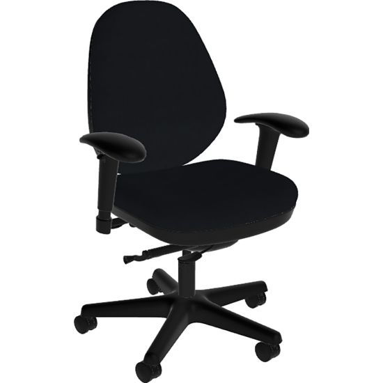 Picture of Sitmatic GoodFit Ergonomic Fabric Mid-Back Task Chair, Black