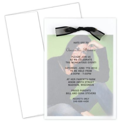 Picture of Great Papers! Graduation Photo Invitation Kit, 5 1/2in x 7 3/4in, Grad Overlay, White, Pack Of 12