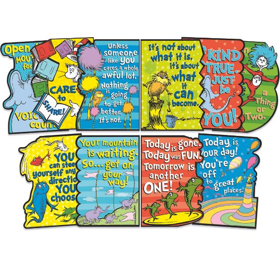 Picture of Eureka School Dr. Seuss Die-Cut Poster Set, 17in x 12in, Set Of 10 Posters