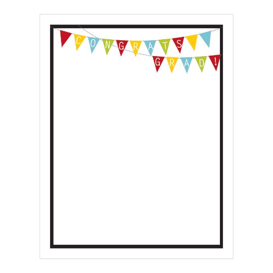 Picture of Great Papers! Grad Design Paper, Grad Bunting, 8 1/2in x 11in, 50 Lb, Assorted, Pack Of 50