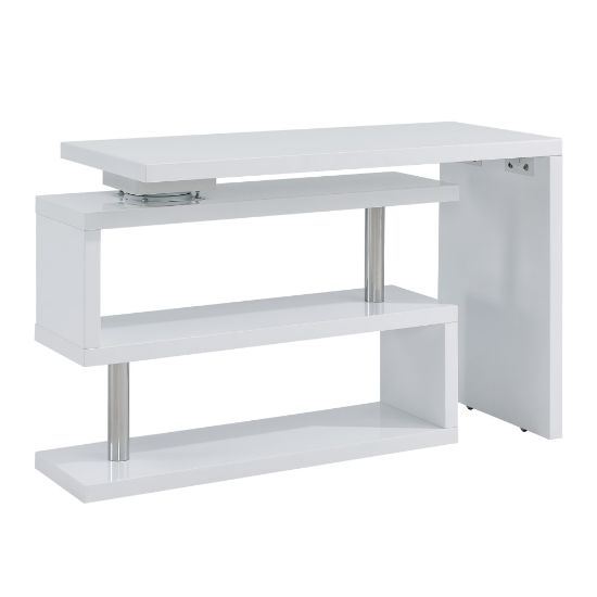 Picture of SEI Furniture Yates 3-Shelf 45inW Corner Writing Desk, White/Chrome