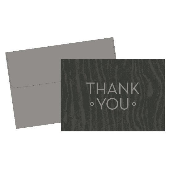 Picture of Great Papers! Thank You Cards, 4 7/8in x 3 3/8in, Wood Grain, Gray, Pack Of 20