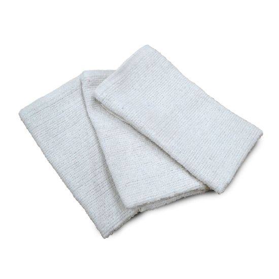 Picture of Kitchen Basics Terry Bar Mop Towels, 16in x 19in, White, Pack Of 12 Towels