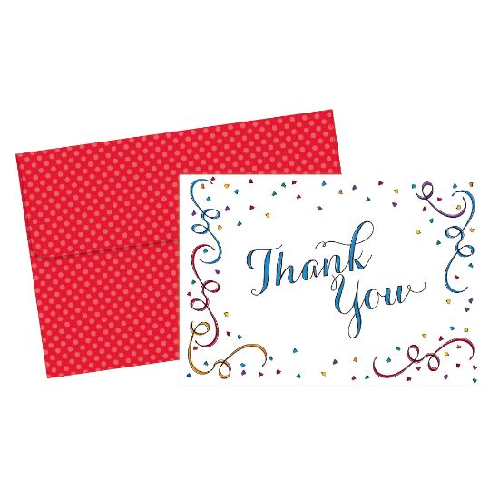 Picture of Great Papers! Thank You Cards, 4 7/8in x 3 3/8in, Party Elements, Multicolor, Pack Of 20