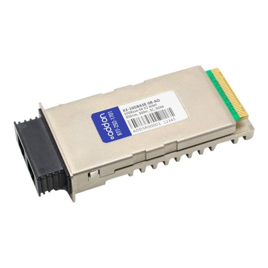 Picture of AddOn MSA Compliant 10GBase-SR X2 Transceiver - X2 transceiver module - 10 GigE - 10GBase-SR - SC multi-mode - up to 984 ft - 850 nm