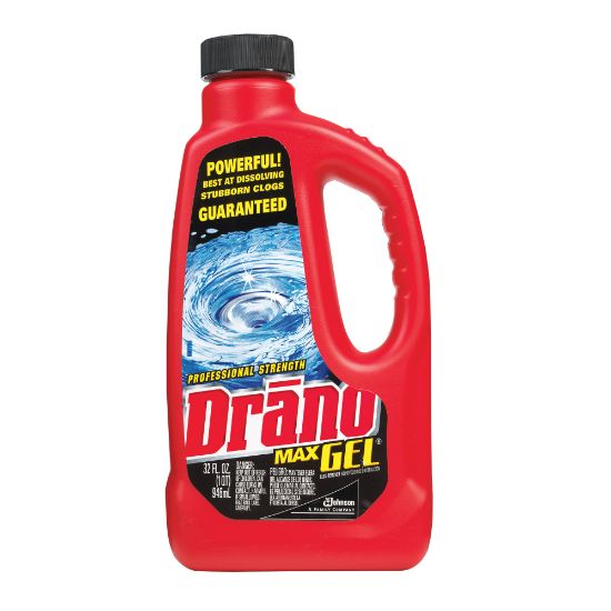 Picture of Drano Max Gel Clog Remover - Ready-To-Use - 32 fl oz (1 quart)Bottle - 12 / Carton - Clear