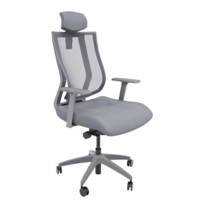 Picture of VARI Ergonomic Nylon High-Back Task Chair With Headrest, Gray