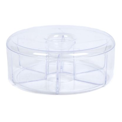 Picture of Mind Reader 6-Compartment Acrylic Round Tea Bag Holder With Lid, 3-1/4in x 8in, Clear