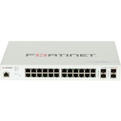 Picture of Fortinet FortiSwitch FS-224E-PoE Ethernet Switch - 24 Ports - Manageable - Gigabit Ethernet - 1000Base-X, 10/100/1000Base-T - 3 Layer Supported - Modular - 4 SFP Slots - Power Supply - 223.57 W Power Consumption