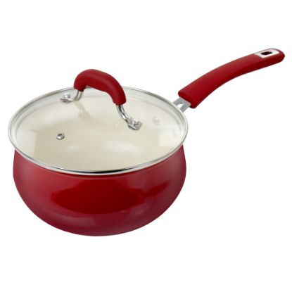 Picture of Oster Corbett Aluminum Nonstick Saucepan, 3.1 Qt, Red