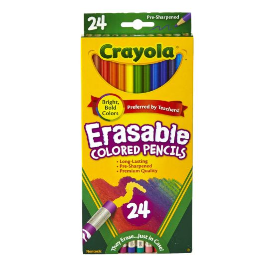 Picture of Crayola Erasable Colored Pencils, Assorted Colors, Pack Of 24 Colored Pencils