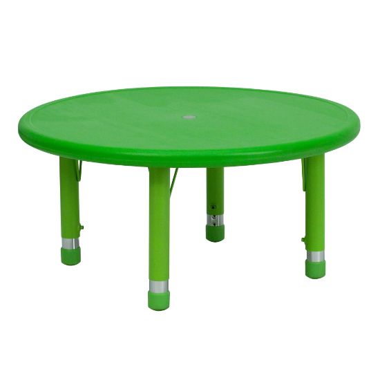 Picture of Flash Furniture 33inW Round Plastic Height-Adjustable Activity Table, Green