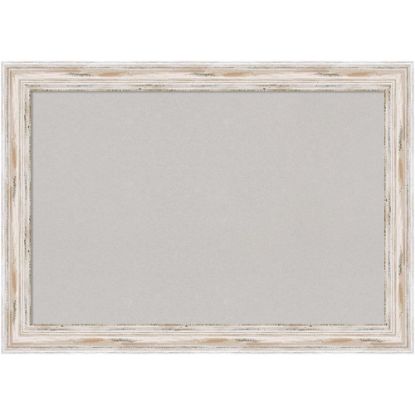 Picture of Amanti Art Cork Bulletin Board, 41in x 29in, Gray, Alexandria Whitewash Wood Frame