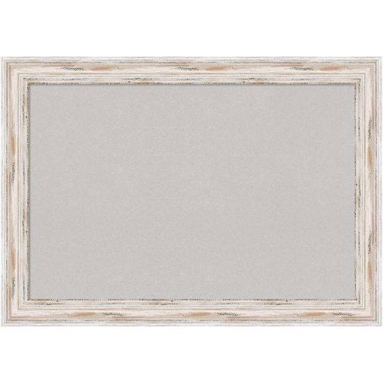 Picture of Amanti Art Cork Bulletin Board, 41in x 29in, Gray, Alexandria Whitewash Wood Frame