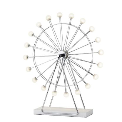 Picture of Adesso Coney Large LED Ferris Wheel Table Lamp, 22inH, Frosted Shade/Chrome Base