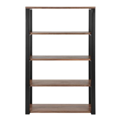 Picture of Eurostyle Dillon 61inH 5-Shelf Bookcase, Matte Black/Walnut