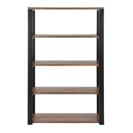 Picture of Eurostyle Dillon 61inH 5-Shelf Bookcase, Matte Black/Walnut