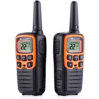 Picture of Midland X-TALKER T51VP3 Walkie Talkie - 22 Radio Channels - Upto 147840 ft - 38 Total Privacy Codes - Auto Squelch, Keypad Lock, Silent Operation, Low Battery Indicator, Hands-free - Water Resistant - AAA - Lithium Polymer (Li-Polymer) - Black, Orange