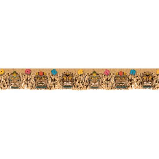 Picture of Amscan Summer Vintage Tiki Fringe Banners, 9in x 70in, Brown, Pack Of 2 Banners