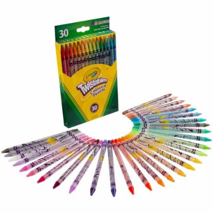 Picture of Crayola Twistables Color Pencils, Assorted Colors, Cylindrical Pouch, Set Of 30