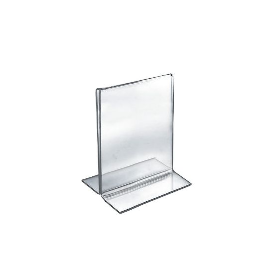 Picture of Azar Displays Double-Foot Acrylic Sign Holders, 7in x 5 1/2in, Clear, Pack Of 10