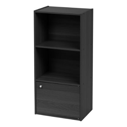 Picture of IRIS 35inH 3-Tier Storage-Shelf With Door, Black