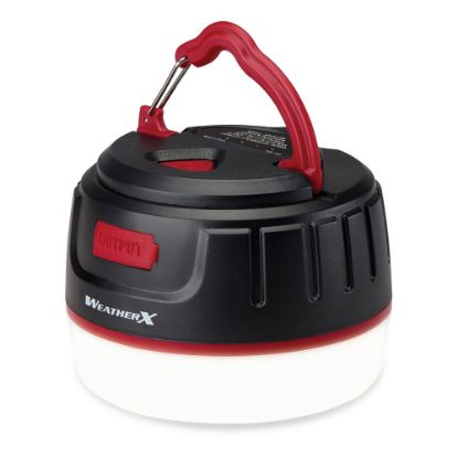 Picture of WeatherX 16-LED Rechargeable Lantern, 3-3/16in, Black/Red