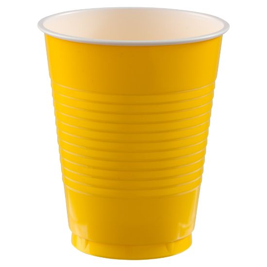 Picture of Amscan Plastic Cups, 18 Oz, Yellow Sunshine, Set Of 150 Cups