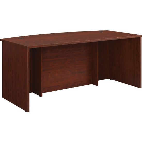 Picture of Sauder Affirm 72inW Commercial Bow-Front Computer Desk, Classic Cherry