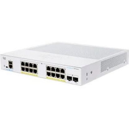 Picture of Cisco 350 CBS350-16P-E-2G Ethernet Switch - 18 Ports - Manageable - 2 Layer Supported - Modular - 2 SFP Slots - 23.68 W Power Consumption - 120 W PoE Budget - Optical Fiber, Twisted Pair - PoE Ports - Rack-mountable - Lifetime Limited Warranty