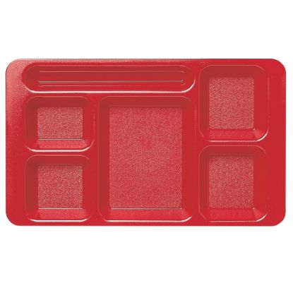 Picture of Cambro Camwear 5-Compartment Trays, Red, Pack Of 24 Trays