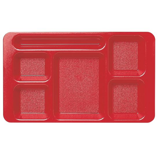 Picture of Cambro Camwear 5-Compartment Trays, Red, Pack Of 24 Trays