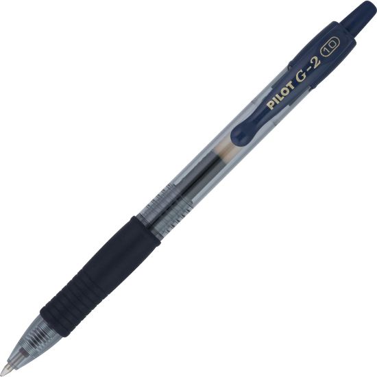 Picture of G2 Retractable Gel Pens, Pack Of 12, Fine Point, 1.0 mm, Clear Barrel, Blue Ink