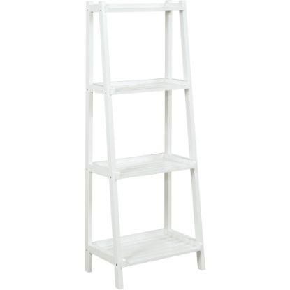 Picture of New Ridge Home Goods Dunnsville 60inH 4-Tier Leaning Ladder Bookcase, White