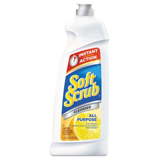 Picture of Soft Scrub Total All-Purpose Bath And Kitchen Cleaner, Lemon Scent, 24 Oz Bottle, Case Of 9