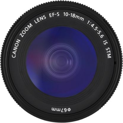 Picture of Canon - 10 mm to 18 mm - f/22 - f/5.6 - Ultra Wide Angle Zoom Lens for Canon EF-S - Designed for Digital Camera - 67 mm Attachment - 0.15x Magnification - 1.8x Optical Zoom - Optical IS - STM - 2.9in Diameter - Black