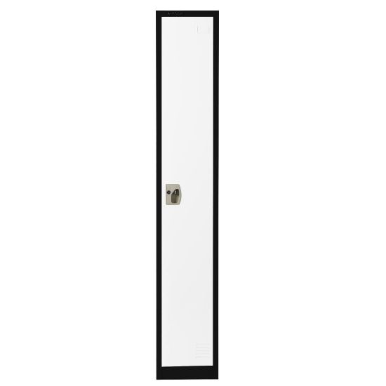 Picture of Alpine 1-Tier Steel Lockers, 72inH x 12inW x 12inD, Black/White, Set Of 2 Lockers