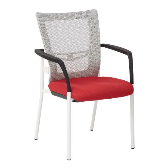 Picture of Office Star ProGrid Mesh Mid-Back Visitors Chair, White/Red