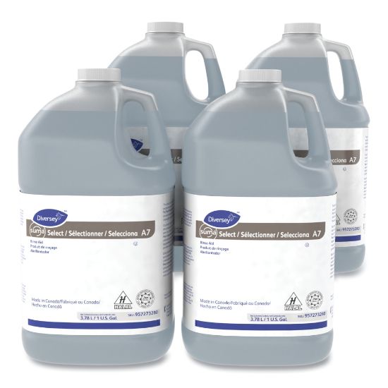 Picture of Diversey Suma Select A7 Rinse Aids, 1 Gallon, Pack Of 4 Jugs