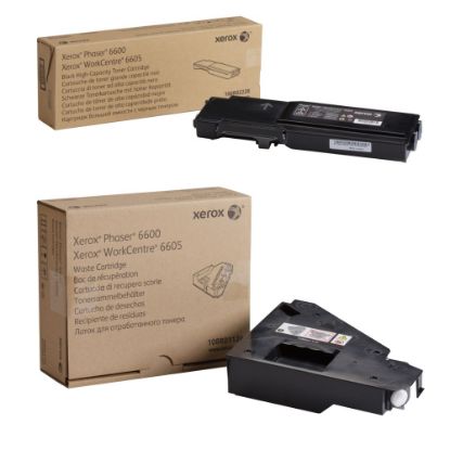 Picture of Xerox 106R02228/108R01124 Black High Yield Toner Cartridge And Waste Toner Cartridge