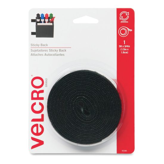 Picture of VELCRO Brand STICKY BACK Tape Roll, 3/4in x 5ft, Black