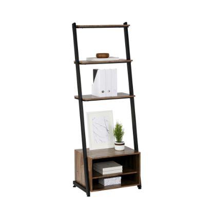 Picture of Realspace Belling 73inH Leaning 3-Shelf Bookcase, Modern Oak