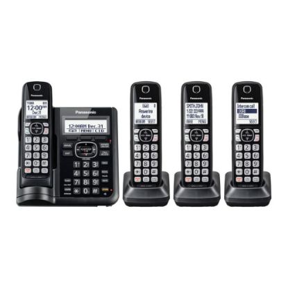 Picture of Panasonic DECT 6.0 Cordless Telephone With Answering Machine And Dual Keypad, 4 Handsets, KX-TGF544B