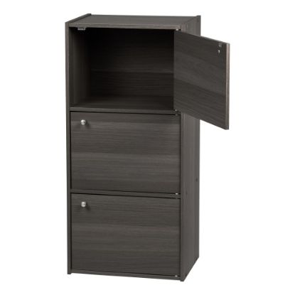 Picture of IRIS 35inH 3-Door Storage-Shelf, Gray