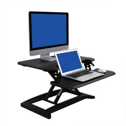 Picture of FlexiSpot AlcoveRiser Sit-To-Stand Desk Converter, 28inW, Black