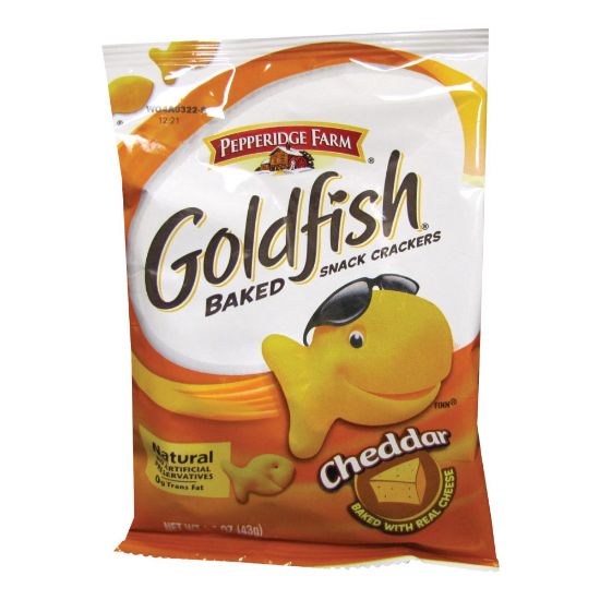 Picture of Pepperidge Farm Goldfish Baked Crackers, Cheddar, 1.5 Oz, Carton Of 72