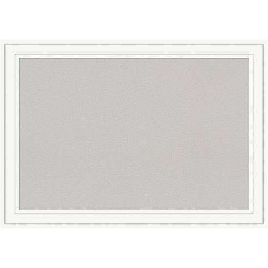 Picture of Amanti Art Cork Bulletin Board, 41in x 29in, Gray, Craftsman White Wood Frame