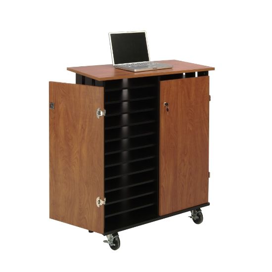 Picture of Oklahoma Sound? Laptop Charging/Storage Cart, Cherry/Black